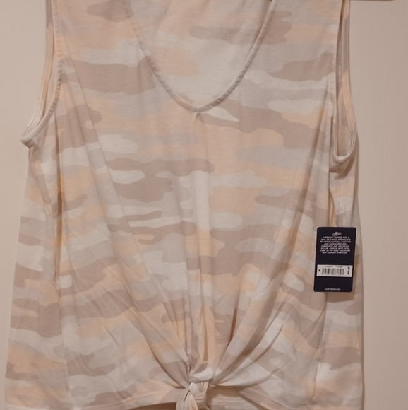 LUCKY BRAND BEIGE PLUSH PINK CAMOUFLAGE TIE FRONT - Picture 11 of 12